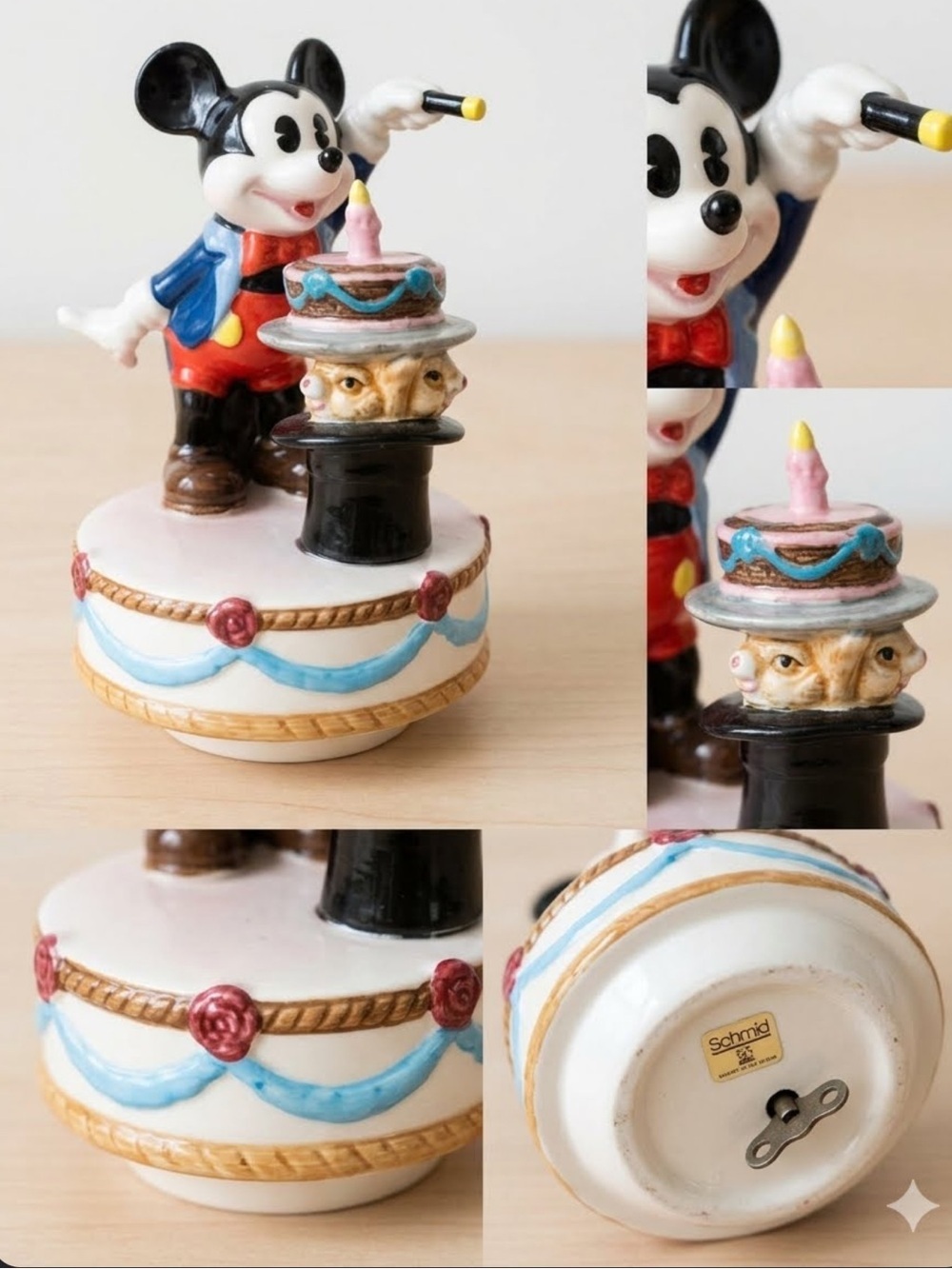 Schmid vintage Disney Mickey Mouse Magician musical figurine